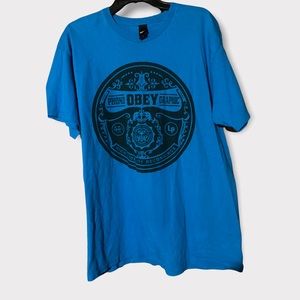 Obey blue t shirt